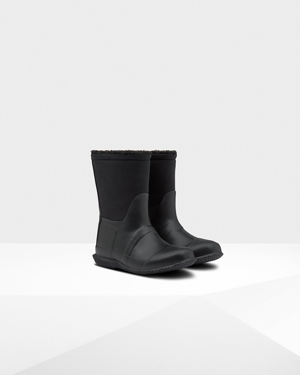 Bottes PacBottes de Neige Hunter Original Grands Insulated Roll Top Sherpa Enfant Noir PGYKTQX-12